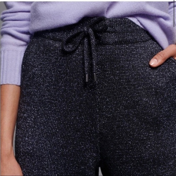 Anthropologie Knit Metallic Sparkle Pant Sz L - Picture 5 of 9